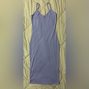Elegant Lavender Striped Dress Bodycon